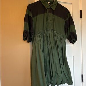 Free People Green and Black Mini Dress